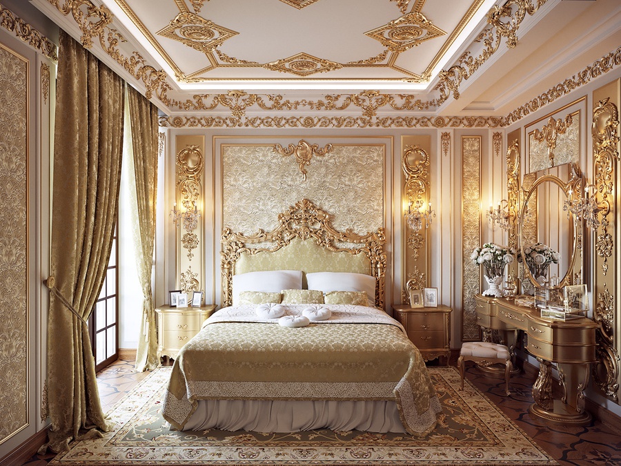 Phòng ngủ sa hoa, lộng lẫy  theo phong cách hoàng gia