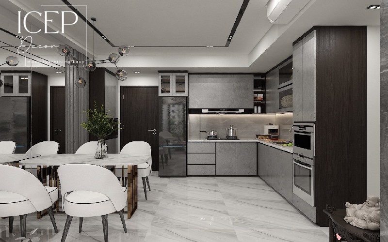 thiết kếphong thủy nội thất phòng bếp đẹp của icep decor