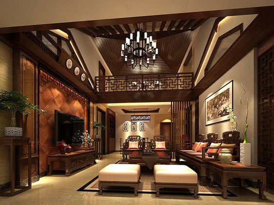 Đồ nội thất được sử dụng nhiều bằng gỗ theo phong cách Á Đông